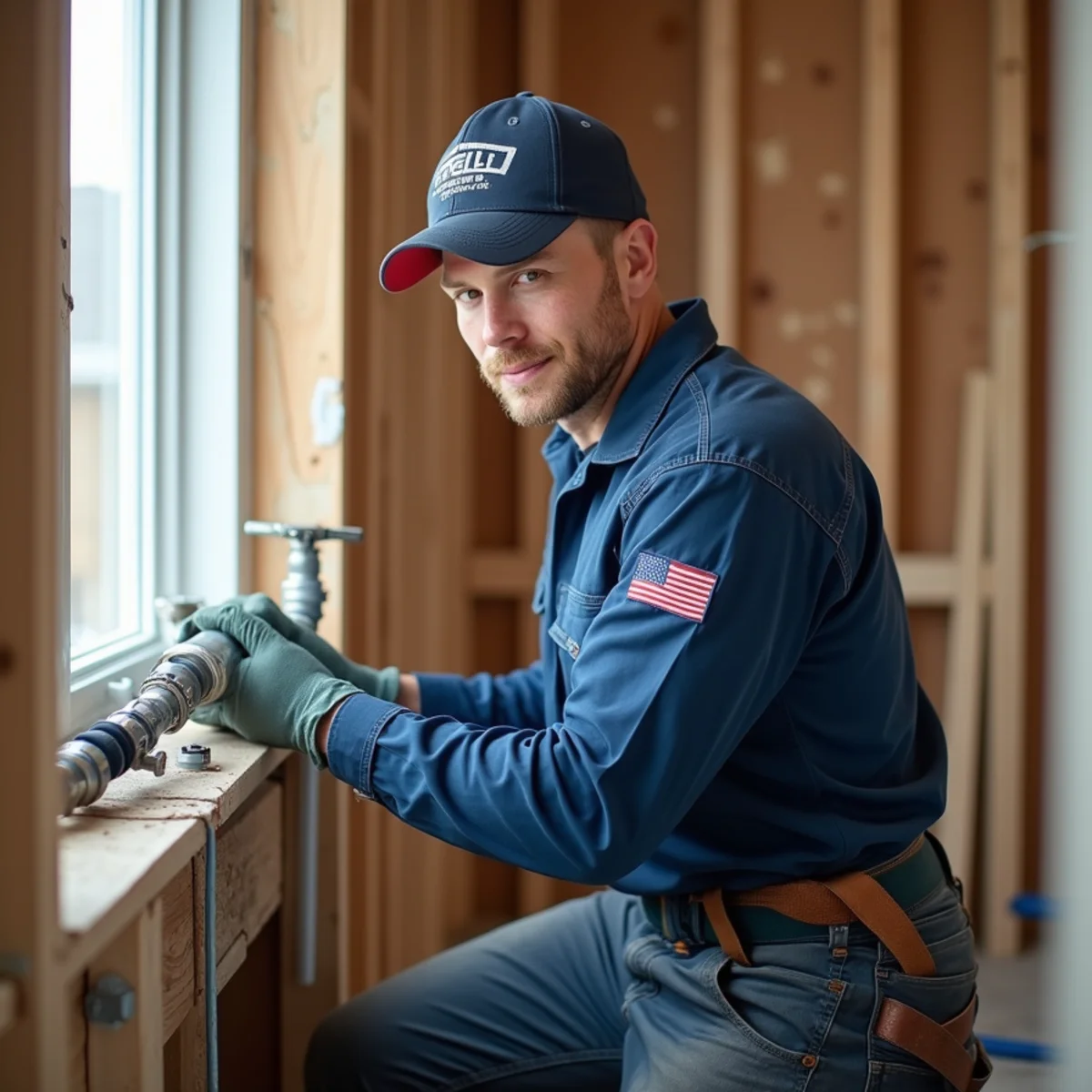 Plumber roughing in supply and drain lines for a bathroom remodel in Parker Colorado