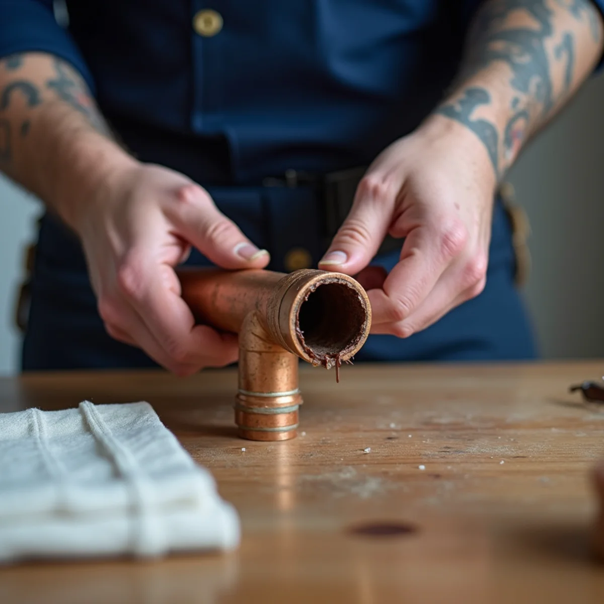 Plumber repairing a burst water pipe in a Parker, CO home
